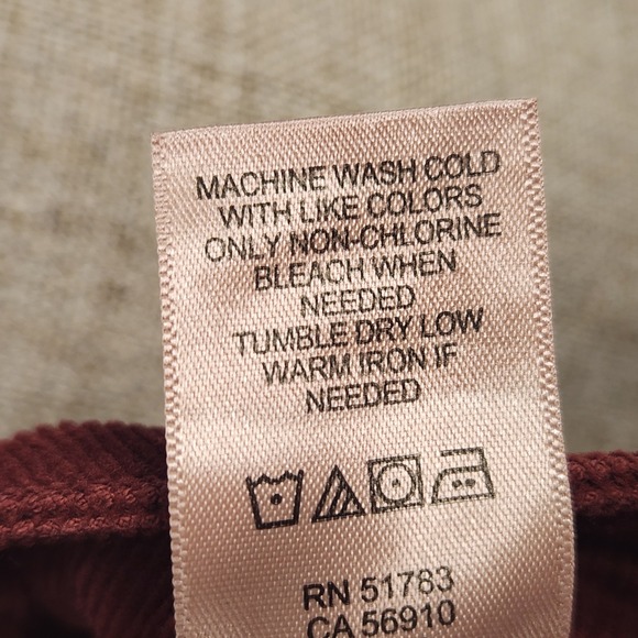 Maurices Corduroy Button Front Skirt Womens 8 Maroon A-Line Pockets Short Length - Picture 5 of 7